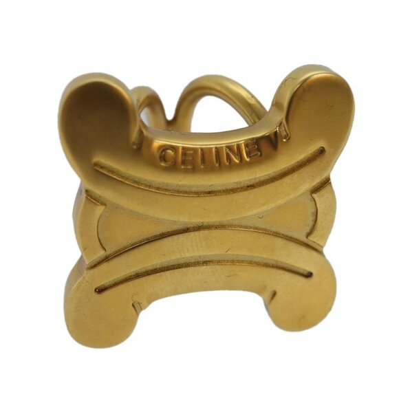 CELINE Triomphe Scarf Ring metal Gold Auth ar12111 - Picture 2 of 7